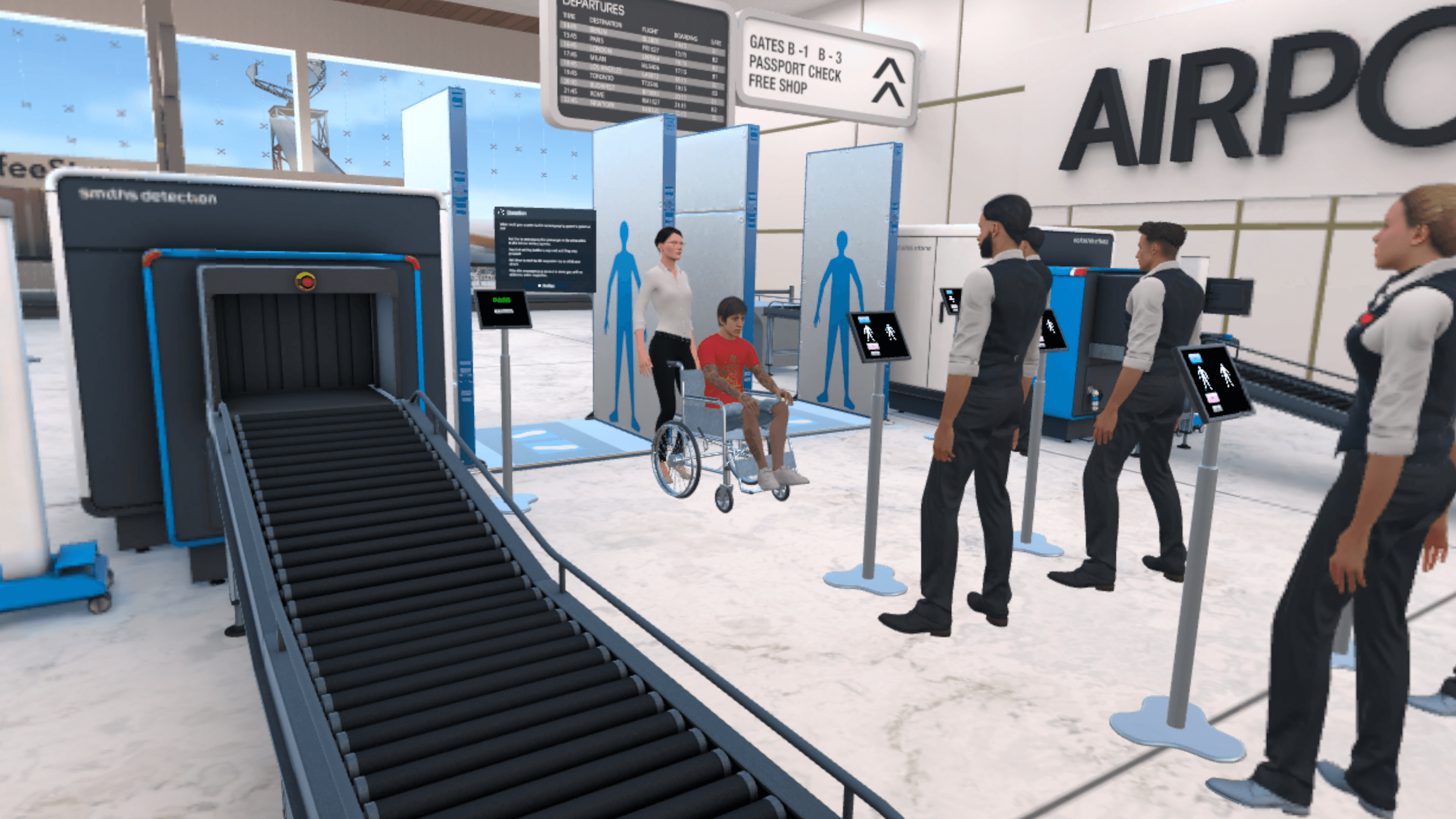 Aviation security VR scenario