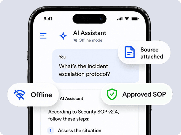 Frontline AI Support — AI assistant on a mobile device