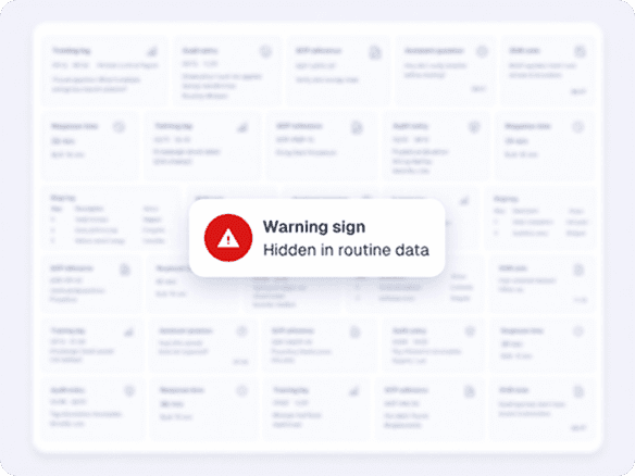 Warning sign hidden in routine data